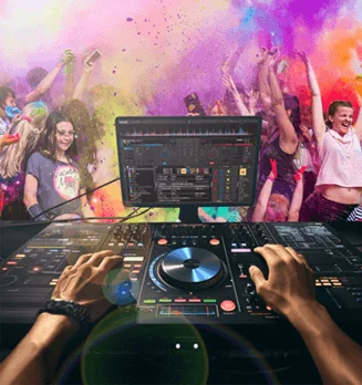Interactive kiosk offering immersive DJ experience for music enthusiasts