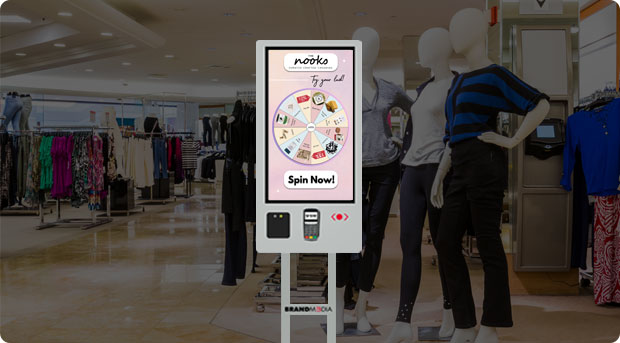 Spin paykiosk for cloth showroom