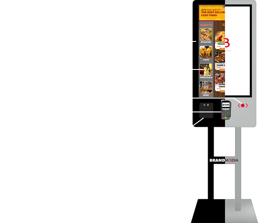Paykiosk in black & white stand