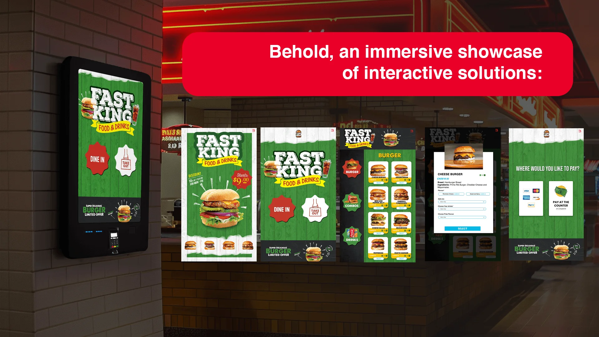 Kiosk installation at Burger shop