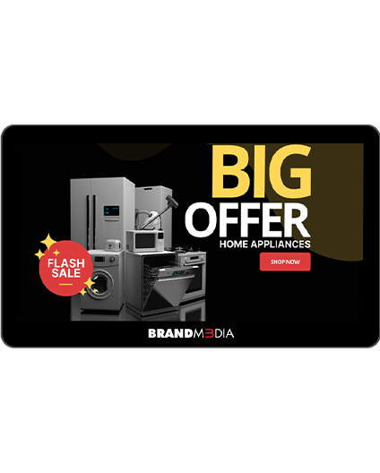 Elevate your retail space with sleek, space-saving digital signage.