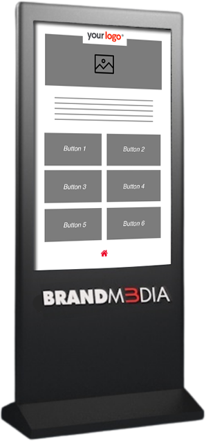 Brandm3dia digital kiosk with six buttons screen