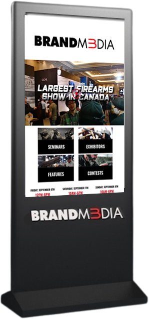 Brandm3dia digital kiosk with show information screen