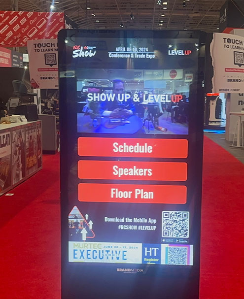 Our interactive kiosks, placed strategically in 12 high-traffic areas, provided attendees with comprehensive floor plans, schedules, and exhibitor information.